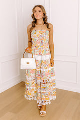Meadow Views Smocked Floral Midi Dress