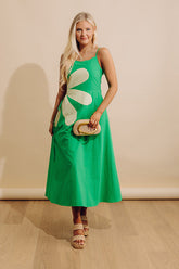 Floral Daydream Cut Out Midi Dress in Green