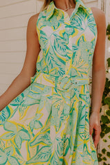Tropical Tango Down Midi Dress
