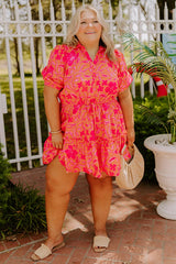 Vibrant Vibes Floral Mini Dress Curves