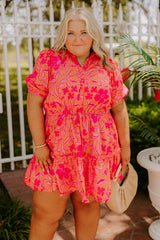 Vibrant Vibes Floral Mini Dress Curves