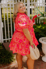 Vibrant Vibes Floral Mini Dress Curves