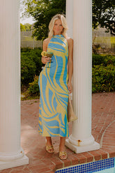 Zanzibar Dream Satin Maxi Dress