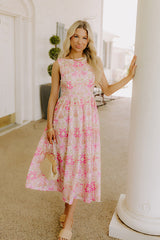 Chic Views Floral Eyelet Midi Dress