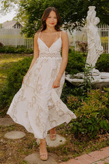 Graceful Gardens Embroidered Maxi Dress
