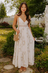Graceful Gardens Embroidered Maxi Dress