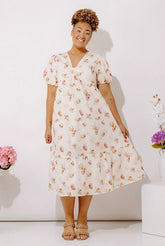 Field Of Grace Floral Midi Dress Curves