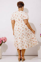 Field Of Grace Floral Midi Dress Curves