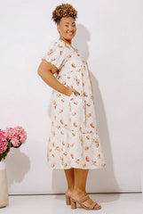 Field Of Grace Floral Midi Dress Curves