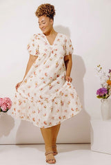 Field Of Grace Floral Midi Dress Curves