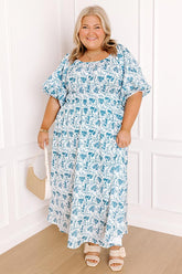 Vintage Garden Floral Maxi Dress Curves