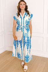 Coastal Town Cutie Button Down Midi Dress