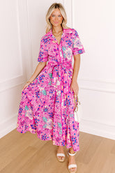 Full Bloom Button Down Midi Dress