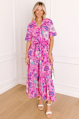 Full Bloom Button Down Midi Dress