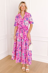 Full Bloom Button Down Midi Dress