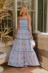 Riviera Romance Paisley Tiered Maxi Dress