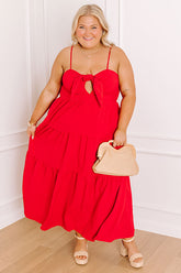 Picnic Cutie Front Tie Midi Dress Curves