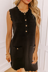 Sweet Darling Knit Mini Dress in Black