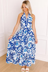 Tropical Villa Floral Tiered Midi Dress