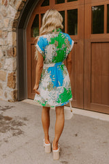 Cruise Ready Floral Mini Dress in Green