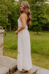 Sunset Meadow Floral Embroidered Maxi Dress
