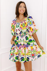 Party On Town Square Floral Smocked Mini Dress