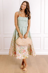 Garden Tea Party Floral Midi Dress