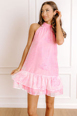 Popping Bubbly Floral Embroidered Mini Dress