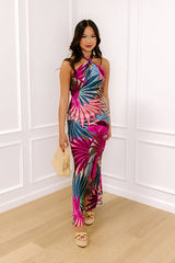Tropical Mindset Floral Satin Maxi Dress