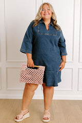 Simply Sweet Denim Mini Dress Curves