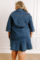 Simply Sweet Denim Mini Dress Curves