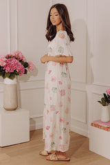 Coastal Glow Linen-Blend Midi Dress