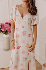 Coastal Glow Linen-Blend Midi Dress