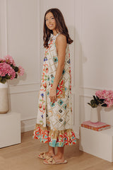 Mediterranean Muse Midi Dress in Scarlet