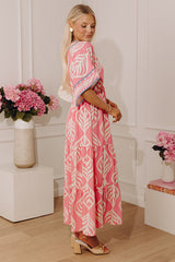 Resort Blooms Floral Kimono Midi Dress