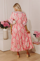Resort Blooms Floral Kimono Midi Dress