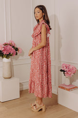Sway In Style Tiered Midi Dress in Rustic Rose