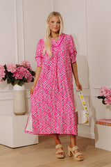Resort Ready Muse Midi Dress in Pink