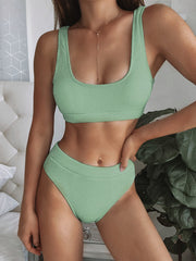 Hazel Blues® | Scoop Neck Wide Strap Two-Piece Swim Set