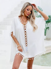 Hazel Blues® | Crochet Trim Tassel Cover-Up Dress