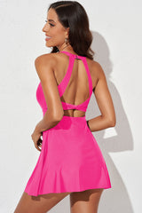 Hazel Blues® | Halter Neck Open Back Swim Dress