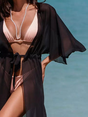 Hazel Blues® | Solid Color Flutter Sleeve Cover-Up