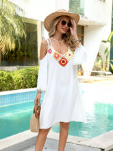 Hazel Blues® | Crochet Trim Cold Shoulder Cover-Up Dress