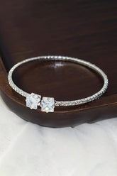 Gold Rhinestone Open Cuff Tennis Bracelets