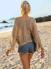Hazel Blues® | Crochet Knit Tie Front Cover-Up