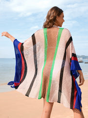 Hazel Blues® | Openwork Color Block Plunge Cover-Up