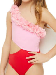 Hazel Blues® | Mommy&Me Cutout One Shoulder Contrast One Piece Swimwear