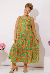 Pineapple Grove Tiered Maxi Dress Curves