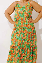 Pineapple Grove Tiered Maxi Dress Curves