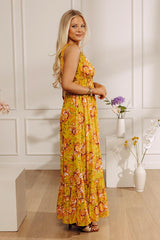 Sunflower Gazing Floral Maxi Dress